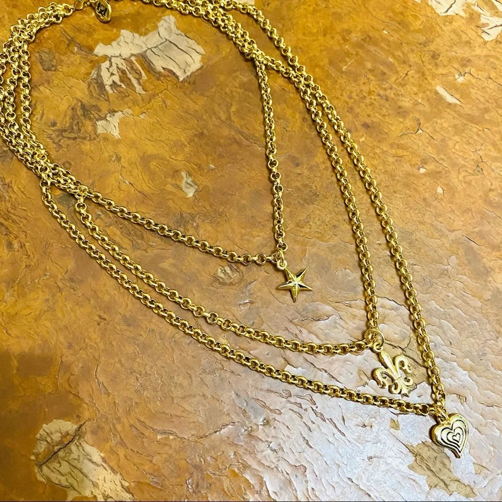 Beautiful three strand petite charm necklace